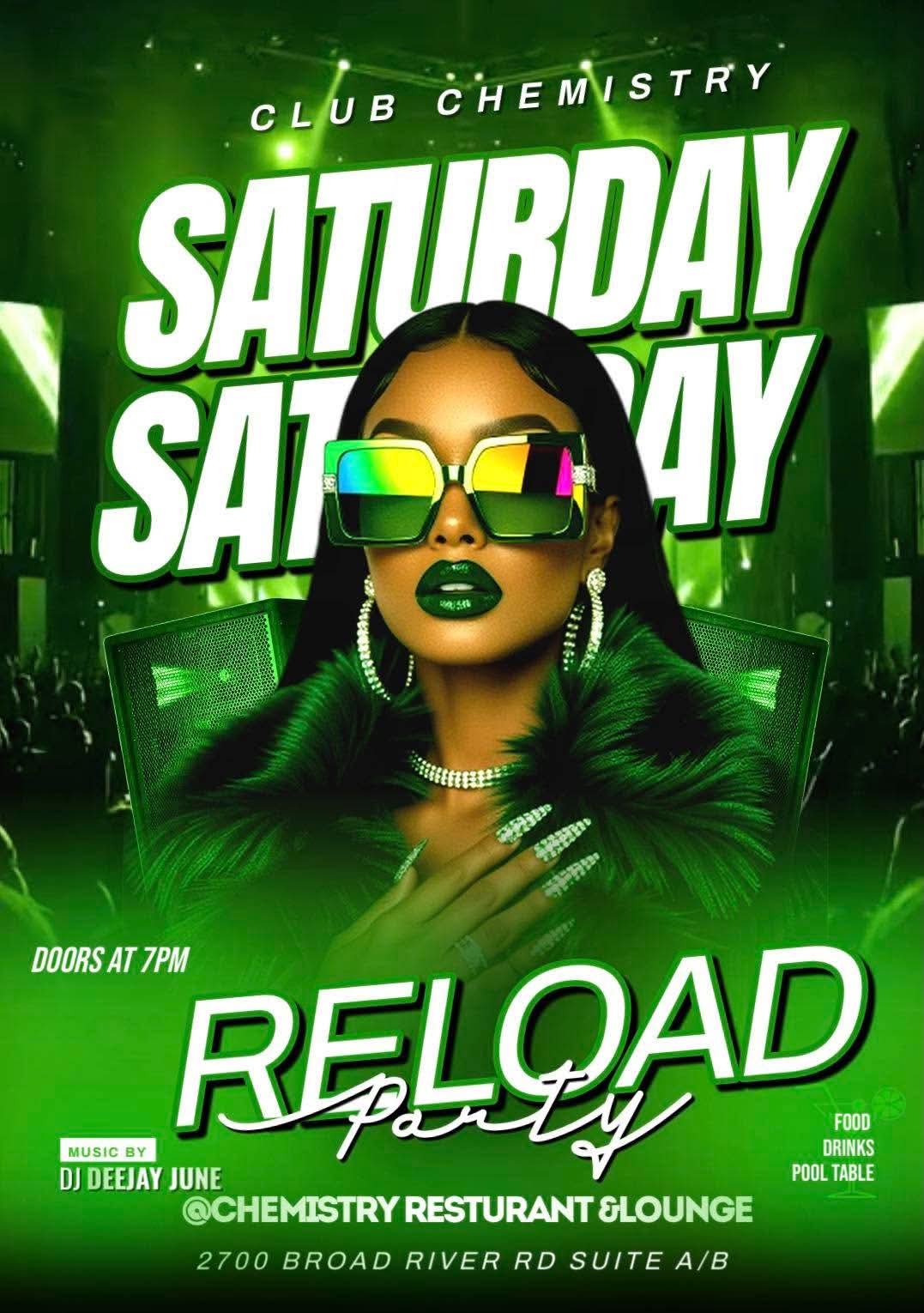 Saturday Reload Party flyer